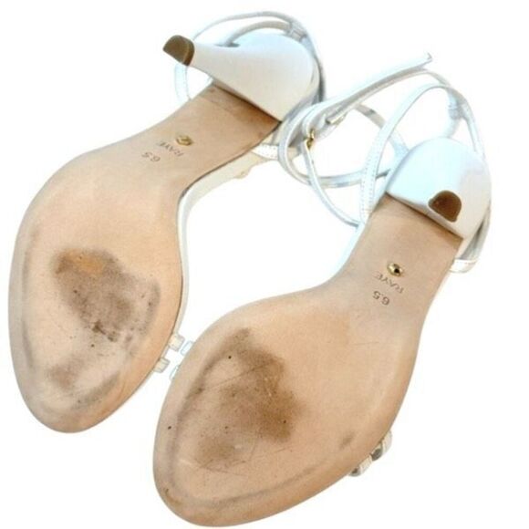RAYE REVOLVE Clara Heels in White Leather Ankle Wrap Size 6.5 - Picture 12 of 14